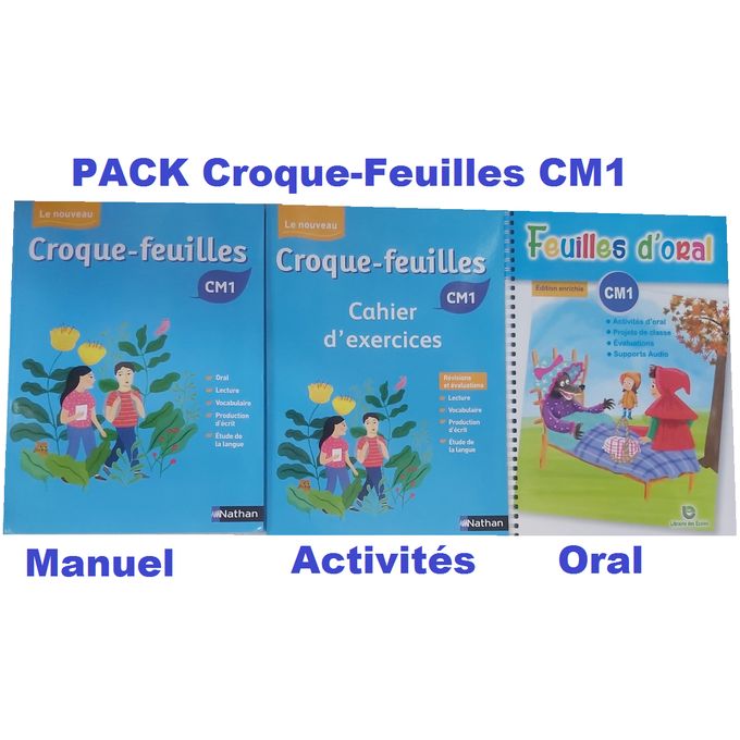 Croque-feuilles Cm1 Français Pack Complet : Manuel + Cahier Dactivité + Fichier Feuilles Doral.